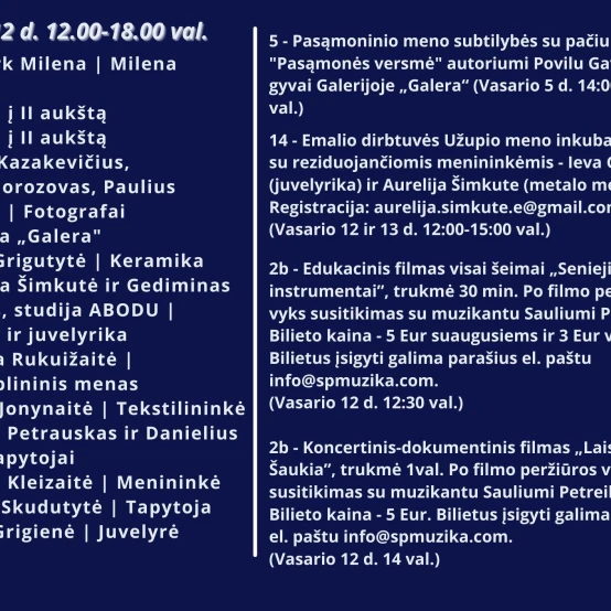 Vasario 5 dieną Užupio meno inkubatorius pradeda „Su-menėk“ programą!