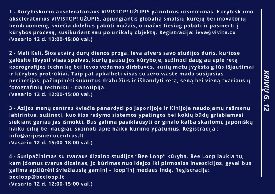 Užupio meno inkubatoriaus žemėlapis „Su-menėk“ projekte